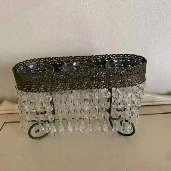 Vintage Candleholder with Crystals - Picture 2 of 7